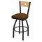 Holland Bar Stool Co 25" Swivel Counter Stool, Black Wrinkle, Nat Back, Canter Thatch Seat 83025BWNatMplB001 - alternate 1